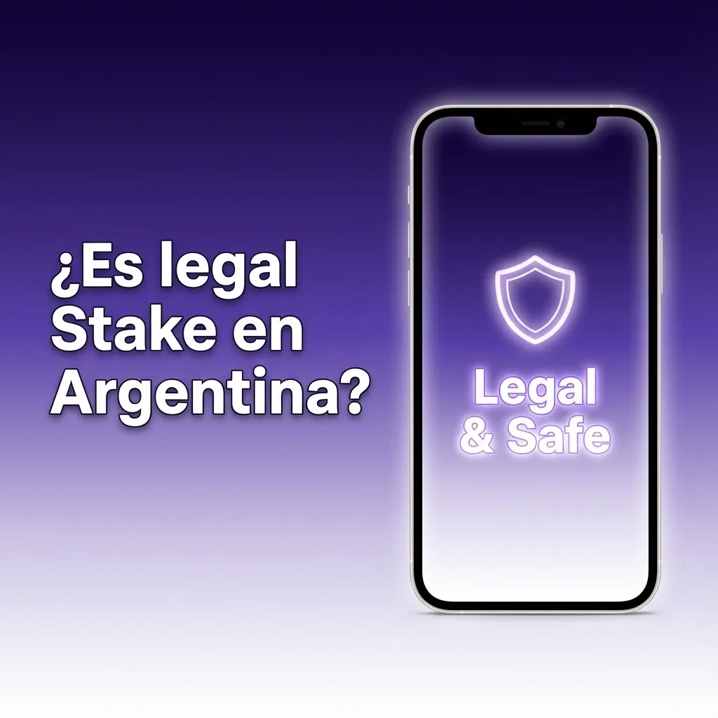 Ilustración sobre la legalidad de Stake en Argentina con iconos de apuestas, escudo legal y bandera argentina
