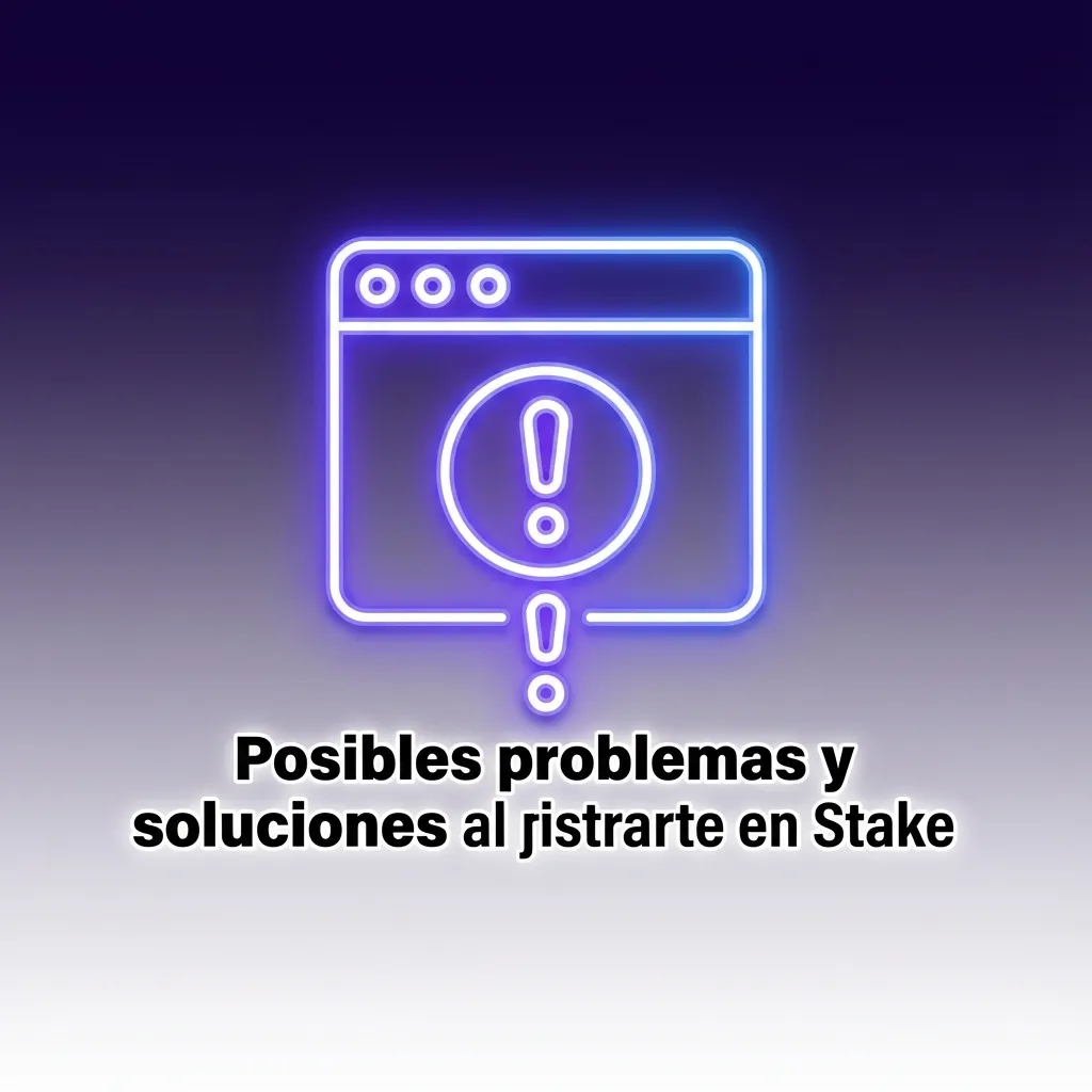 Tabla de problemas frecuentes y soluciones durante el registro en Stake, con columnas de error y pasos recomendados.