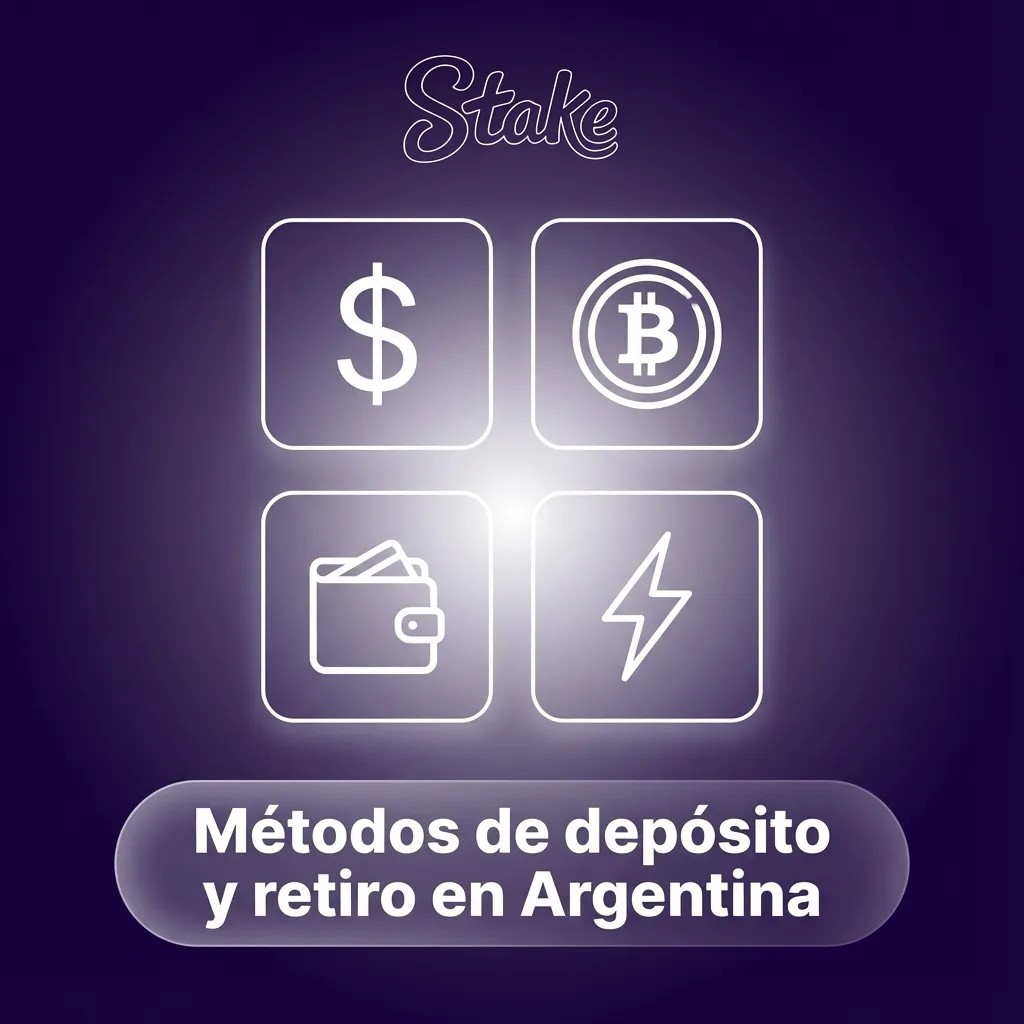 Ilustración de criptomonedas populares aceptadas en Argentina como métodos de depósito y retiro en el casino Stake